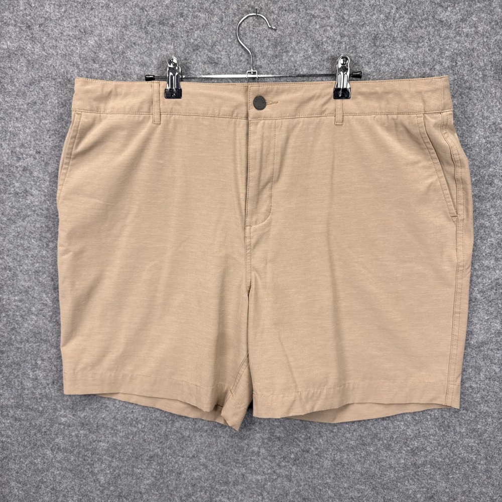 Faherty All Day Shorts Mens Khaki Tan Hybrid Boardshorts Stretch Quick Dry‎ 38
